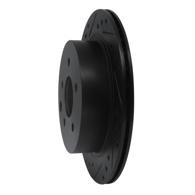 Infiniti Q45 Brake Rotor (1) - Rear Left - R1 Concepts - Drilled & Slotted - Black - `93-`01